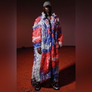 Diesel Spring Summer 2022 Red White and Blue Jacket Runway $4500 Italy L/XL NWT